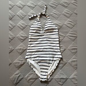 NWT Melissa Odabash Navy Stripe Rimni One Piece Bathing Suit